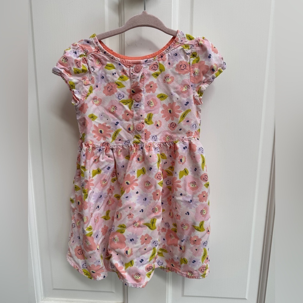 Cat & Jack 3T Girls Pink Floral Short Sleeve Sundress